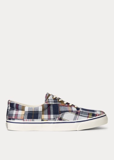 Polo Ralph Lauren Cotton Madras Sneakers Herre Danmark (XAGCL6540)